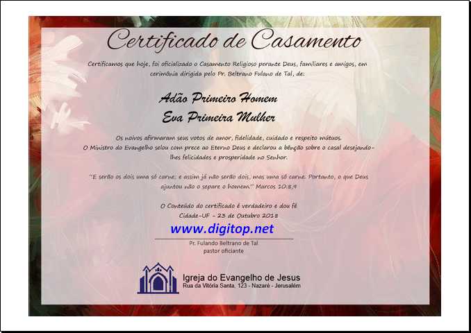 Certificado de Casamento